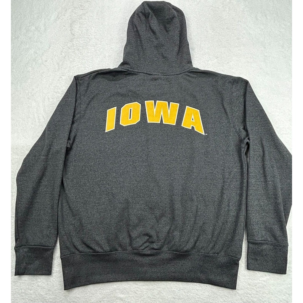 Iowa Hawkeyes Campus Heritage Sweatshirt Hoodie L Gray IOWA Spell out on back